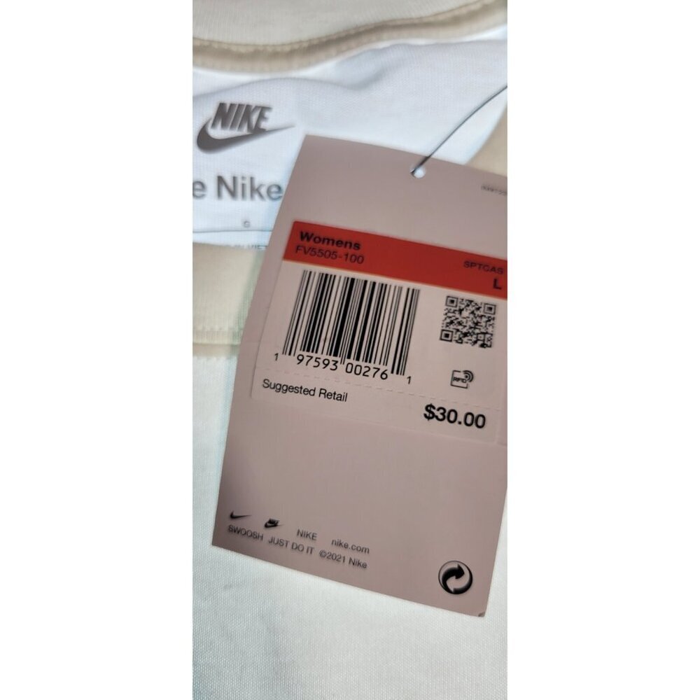 Nike Women’s One Dri Crop Sleeve Shirt - White -Large-New With Tag - Picture 3 of 9